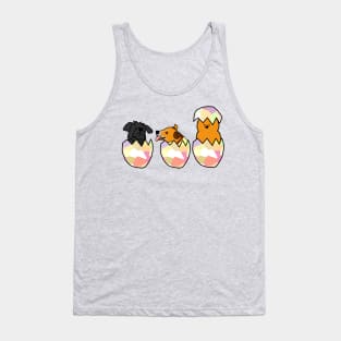 Funny Easter Egg Surprise Puppies and Chicken Tank Top